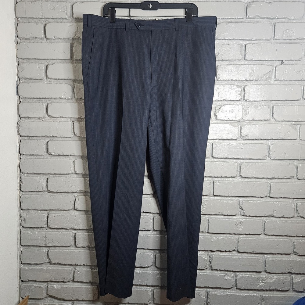 Brooks Brothers Dress Pants Men Fitzgerald BrooksCool Pinstripe Wool Blend 39x29 - Picture 2 of 9